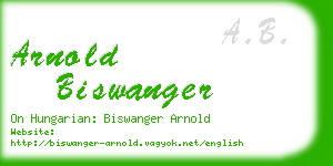 arnold biswanger business card